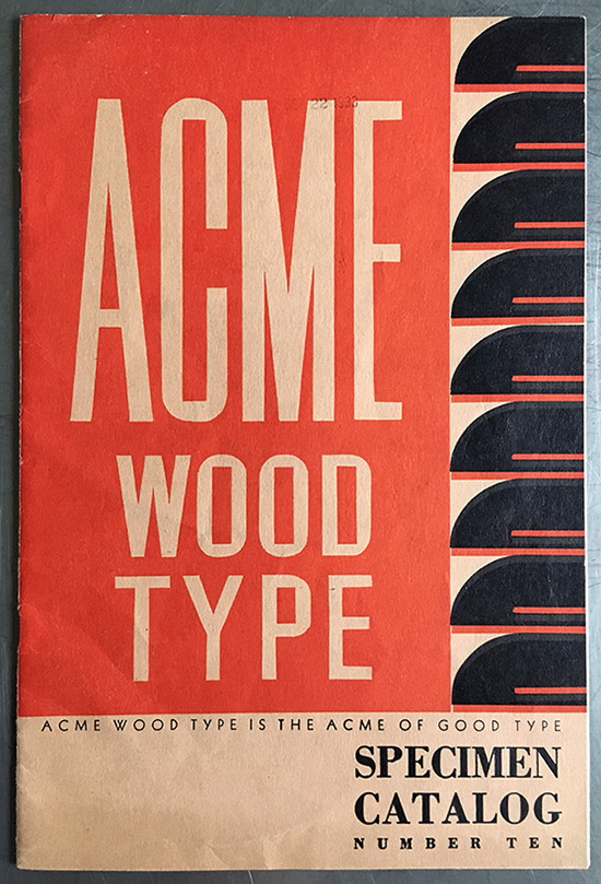 Acme Wood Type, specimen catalogue