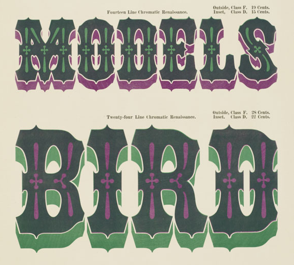 Page 96 from William H. Page, Specimens of Chromatic Wood Type