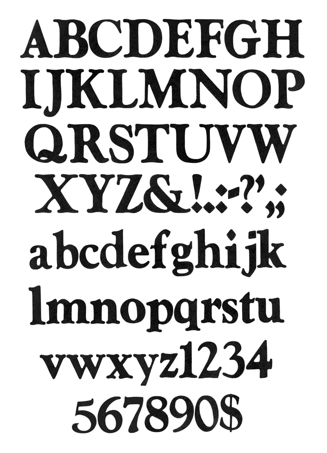 Wood Numbers in the Goudy Font