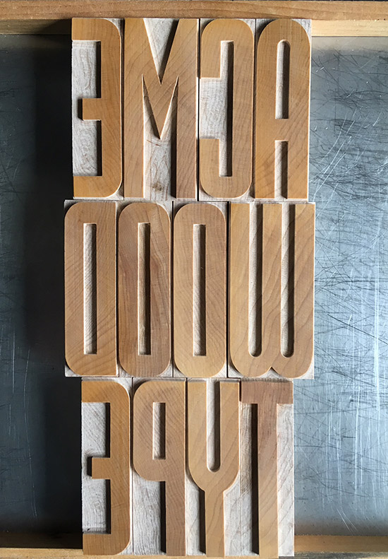 Acme Wood Type set in wood type